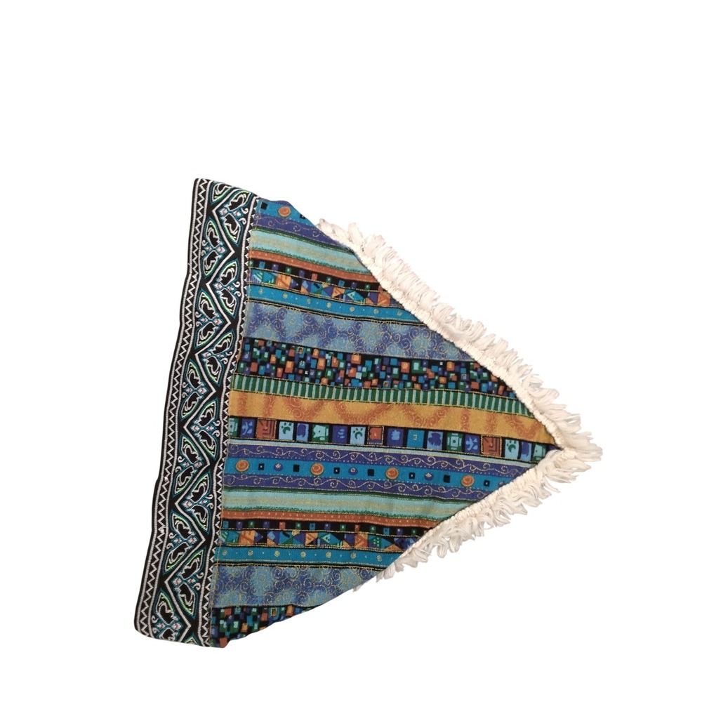 Boho‎ Clip-In Hair Accessory Geometric Pattern Fringe Trim Multi-Color Festival